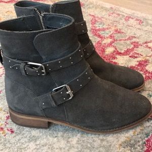 Gray suede studded booties - Barely worn